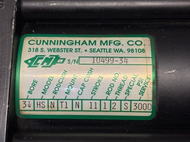 Cunningham MFG Hydraulic Cylinder | 31/2HSNT1N1112S3000