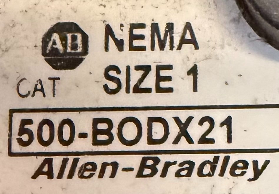 Allen-Bradley Magnetic Motor Contactor 500-BODX21 | Nemz Size 1 3-Pole Feed