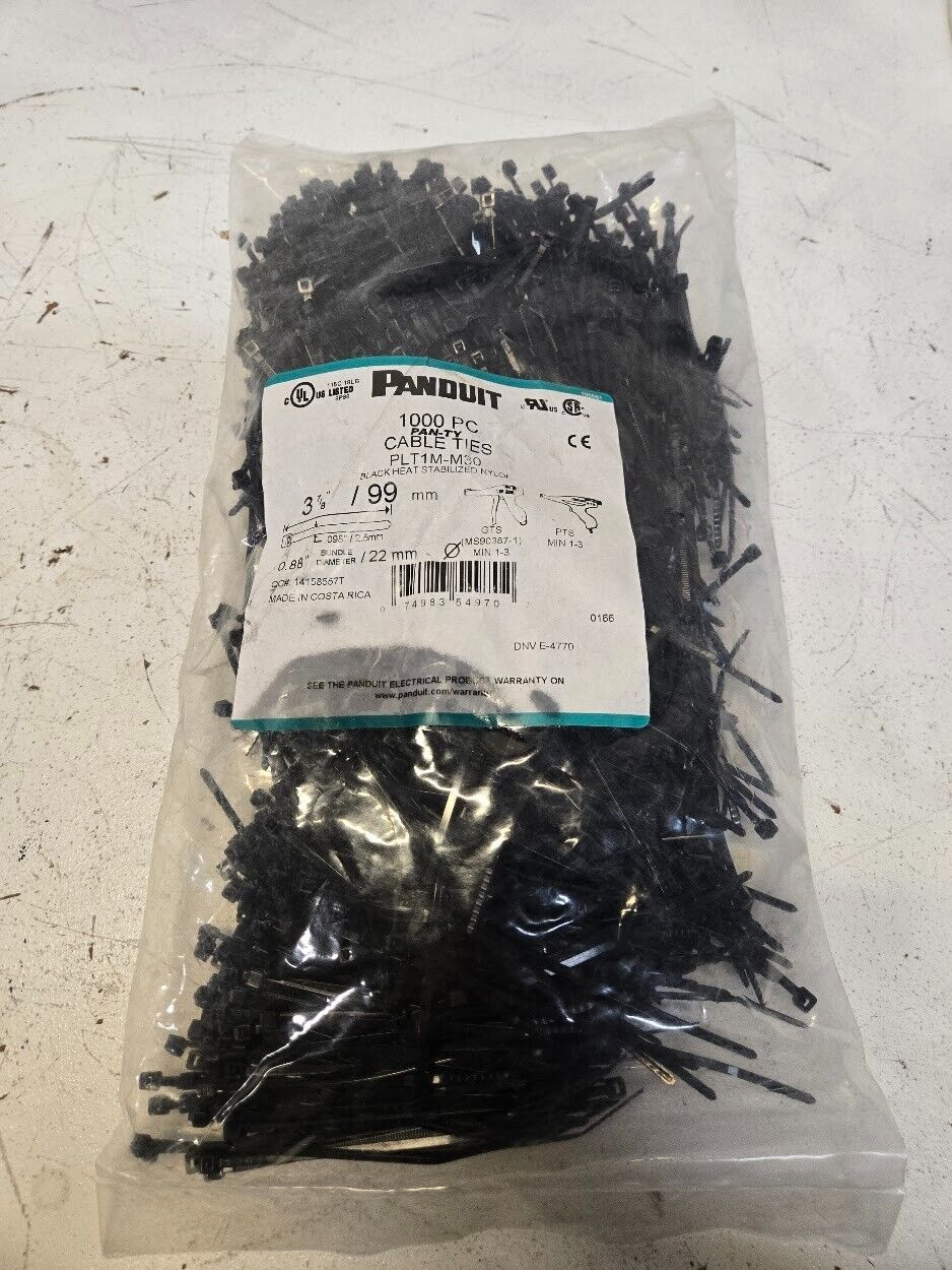 1000 Quantity of Panduit PLT1M-M30 Cable Ties 074983549702 (1000 Quantity)