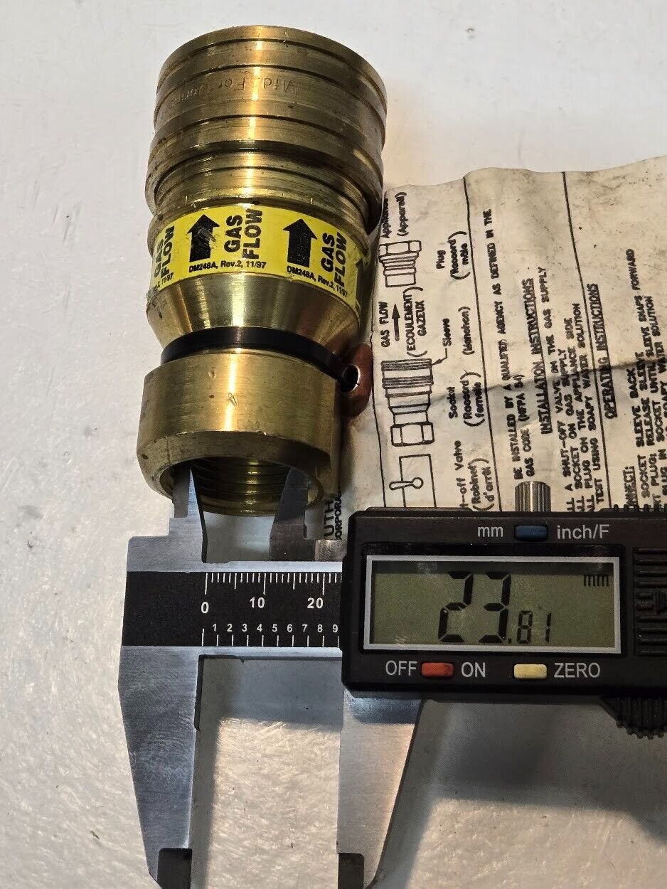 Dormont Mfg B-75-S Quick Disconnect Gas Valve | 9909 | 100-150B | REV_ 8/98
