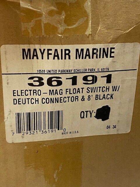 2 Qty of Mayfair Marine Electro-Mag Float Switch w/ Deutch Connector 3617 -2 Qty