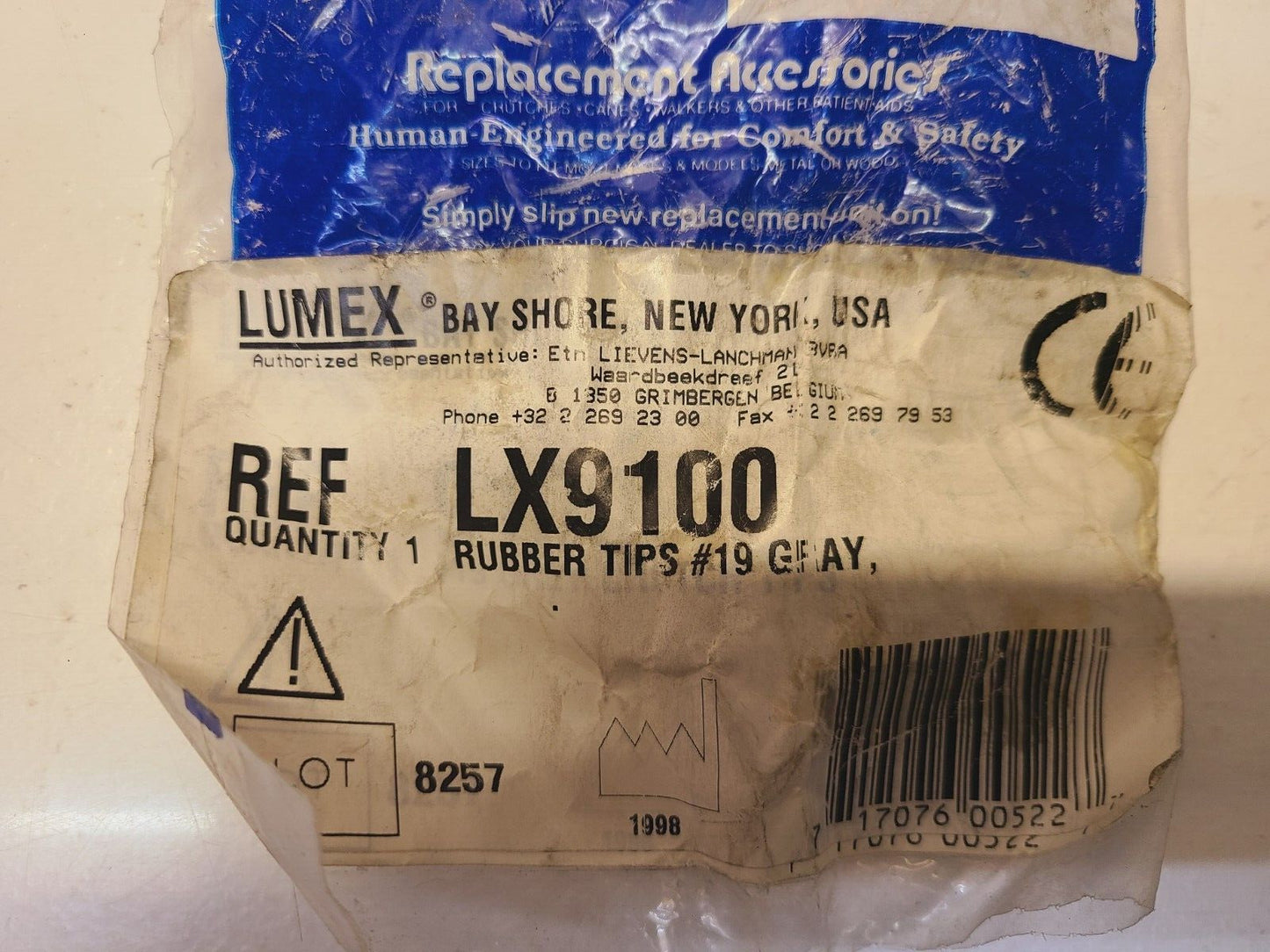 4 Quantity of Lumex Rubber Tips #19 Gray LX9100 (4 Qty)