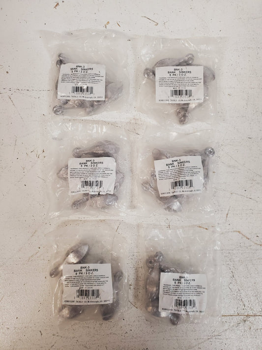 30 Qty of BNK-3 Bank Sinkers 3Oz (30 Quantity)