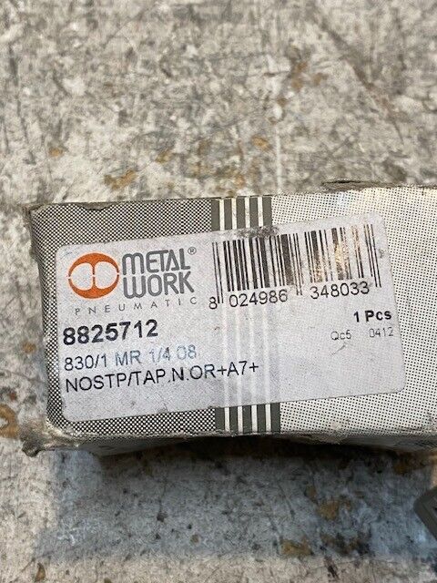 Metal Work Pneumatic Valve 8825712 | 830/1 MR 1/4 08 NOSTP/TAP.N.OR+A7