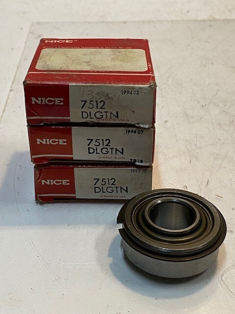 3 Quantity of NICE 7512DLGTN Bearings 49mm OD 19mm Bore 19mm Thick (3 Quantity)