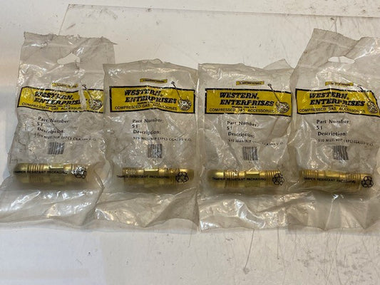4 Quantity of Western Enterprise Part #51 Brass Cylinder Hose Adapters (4 Qty)