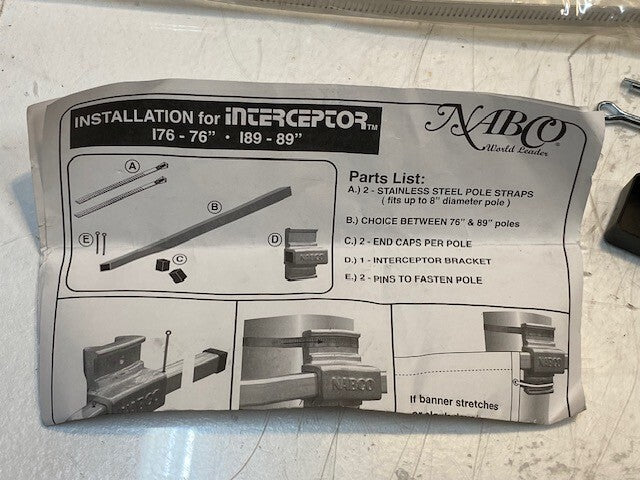 Nabco Interceptor I76 - 76" | I89 - 89" Flag Pole Dual BNR Pole Banner Bracket