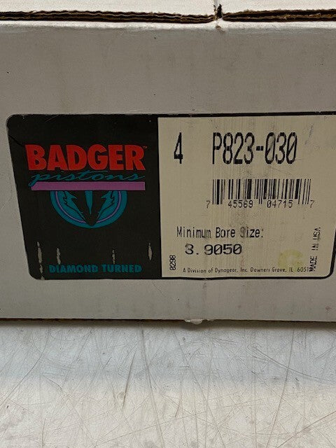 Badger Engine Pistons Set of 4 P823-030 | 3.9050 Min. Bore Size