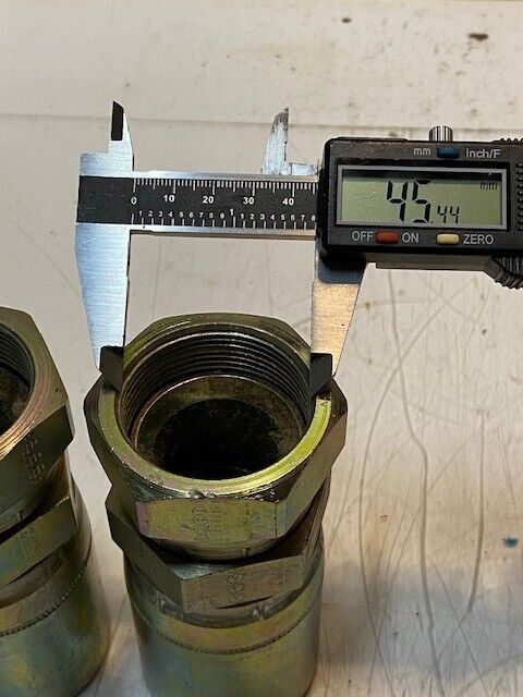 2 Qty of Hydraulic Crimp Female Hose Swivel Hex Fittings 24E | 624 |5" H (2 Qty)