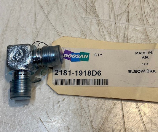 DOOSAN 2181-1918D6 Hydraulic Elbow Adapter Fitting Excavator Replacement Part