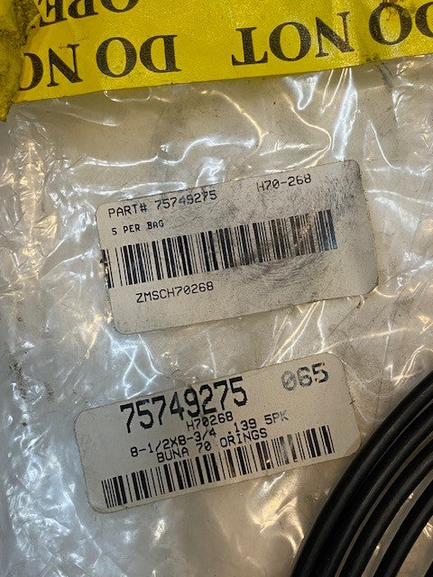 5 Quantity of Buna 70 O-Rings 75749275 | 8-3/4" OD 8-1/2" ID (5 Quantity)