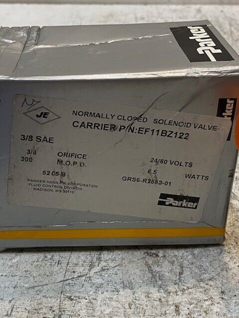 Parker Carrier Solenoid Valve EF11BZ122 | 3/8 SAE Volts 24/60 Watts 6.5