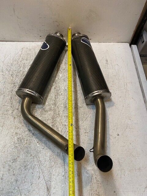 Termignoni Pair Oval Carbon Fiber Exhaust Silencers 45mm Bore 48mm Bore