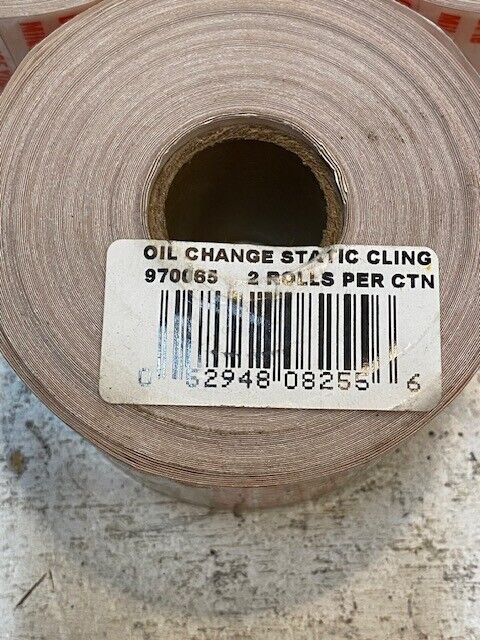 5 Quantity of Oil Change Static Cling Rolls 970065 3-1/4" Dia. (5 Quantity)