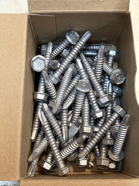 2 Boxes of 50 Self-Drilling Screws 12-14 x 1-1/2" Hex Washer Heads (100 Total)