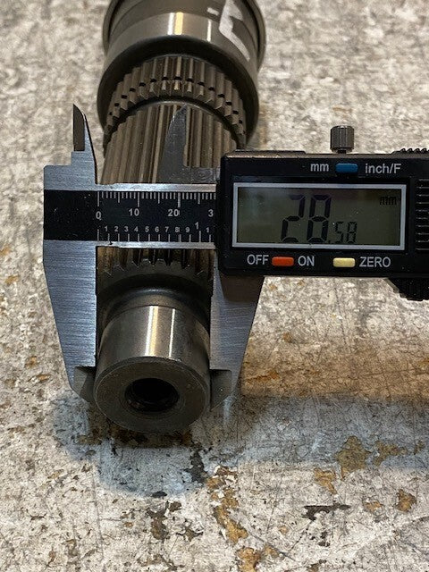 Gear Shaft 14-1/4" Long 44mm 34-Spline End 35mm 32-Spline End 22mm Thread