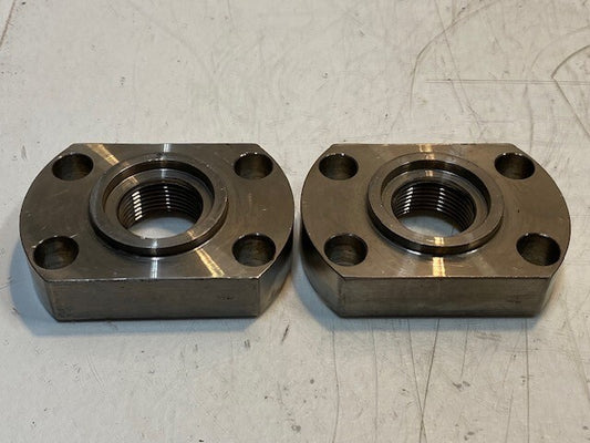 2 Quantity of Steel Hydraulic Fluid Flanges ML 29mm Bore 14mm Bolt Holes (2 Qty)