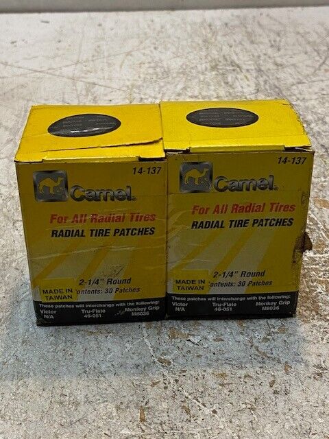 2 Qty of Camel Radial Tire Patches 2-1/4" Round 30 Pack 14-137 (60 Pcs Total)