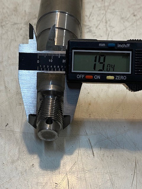 Spindle Shaft 14-1/2" Long 15mm End 19mm Thread 44mm OD