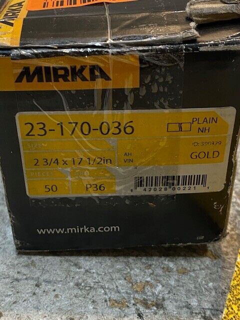 Mirka 23-170-036 Gold 2-3/4" x 17-1/2" Non PSA File Sheets Pack of 50