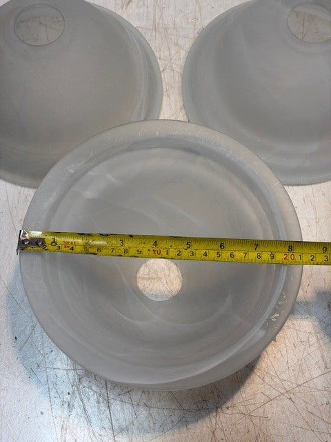 3 Qty of White Frosted Glass Domes Bowl-Shaped Lamp Shades 8-1/4" x 4" (3 Qty)