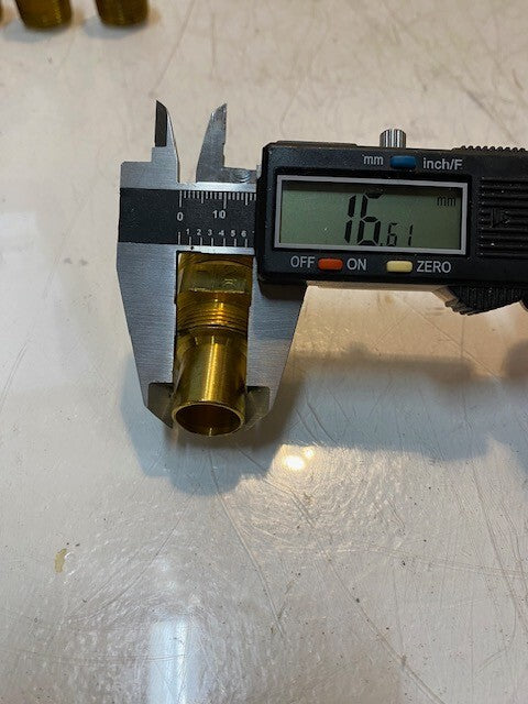 10 Quantity of Hydraulic A-12 Hex Fittings 17mm Nose 15mm ID 27mm Thread 18mm ID