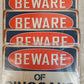 4 Qty Beware of Dinosaur Chic Rustic Retro Signs 8"x12" (4 Qty)