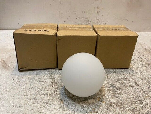 3 Qty of White Glass 4" Ball Lamp Shade Hanging Light Cover Fixtures (3 Qty)