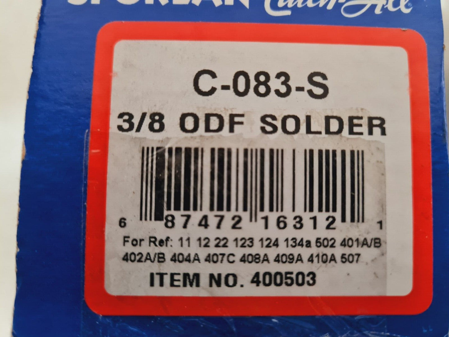 Sporlan Filter Drier 3/8 ODF Solder C-083-S | 400503