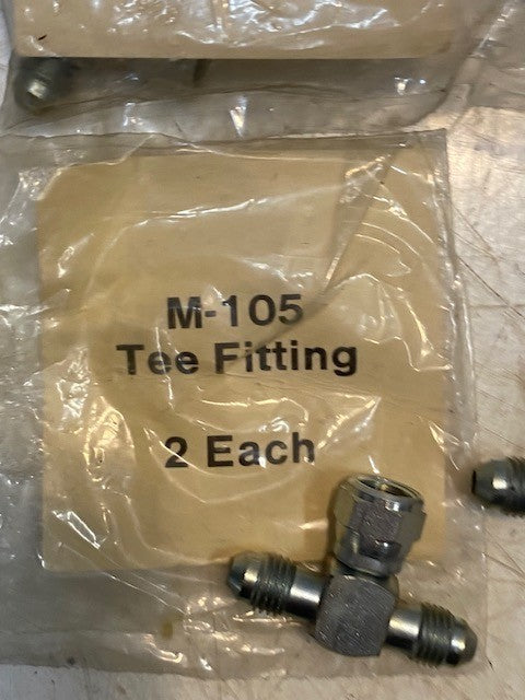 8 Quantity of M-105 Hydraulic JIC Female Swivel Brach Tee Fittings (8 Quantity)