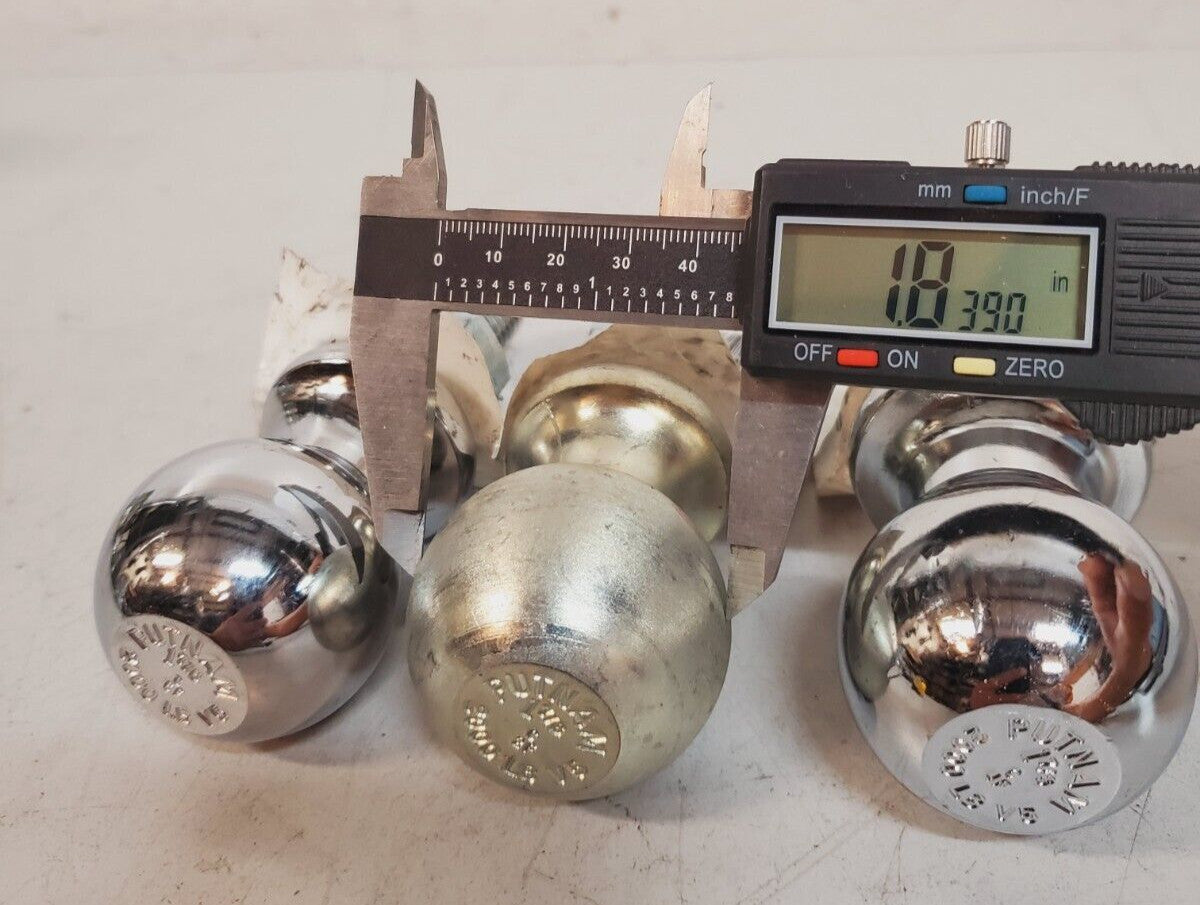 3 Qty of Putnam Trailer Hitch Balls 1-7/8” | 2000 Lb | 98002 98003 98009 (3 Qty)