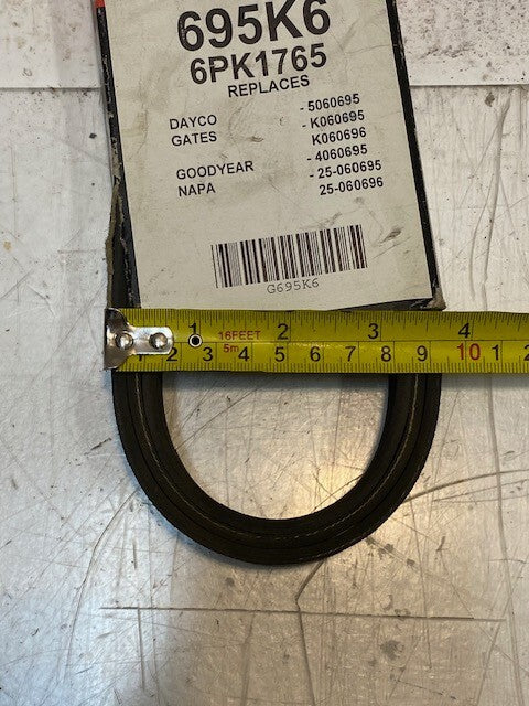 Service Champ Micro Rib Belt 695K6 | 6PK1765 Replaces 5060695, K060695, K060696