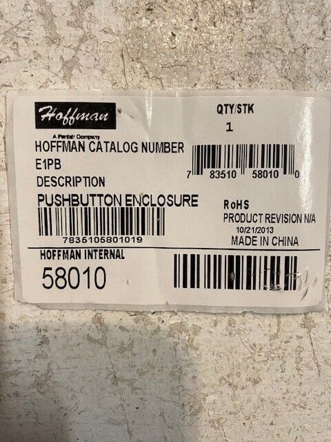 5 Quantity of Hoffman E1PB Push Button Enclosures 58010 (5 Quantity)