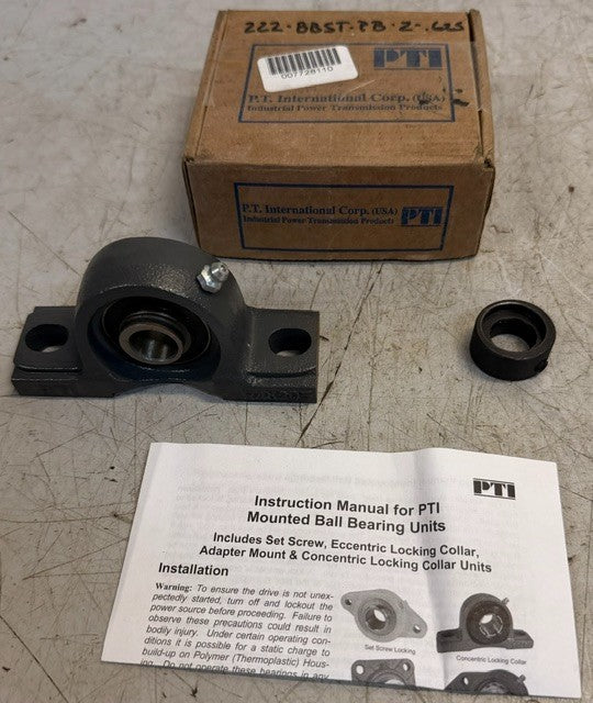 PT International Mounted Pillow Block Bearing RAK203-10A-40 Cast Iron Housing