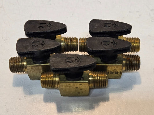 5 Quantity of Quarter Turn Plug Valves 1/4"x1/4" MPT for Parker PV607-4 (5 Qty)