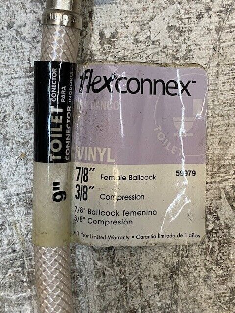 5 Quantity of Flex Connex Toilet Hose 59979 | 9" Long 7/8" x 3/8" (5 Qty)