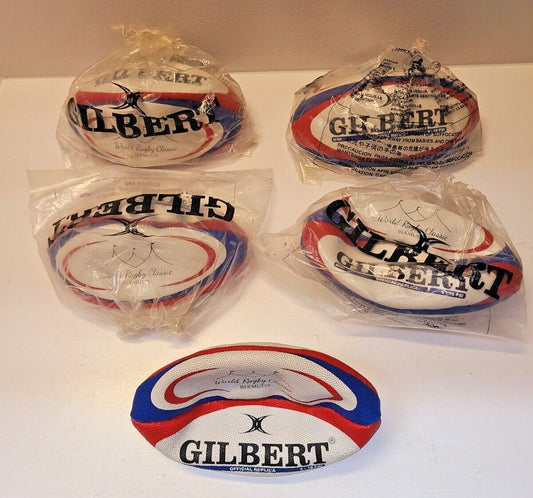 5 Qty. of Gilbert Replica Mini Rugby Official Balls 9-10 PSI (5 Qty)