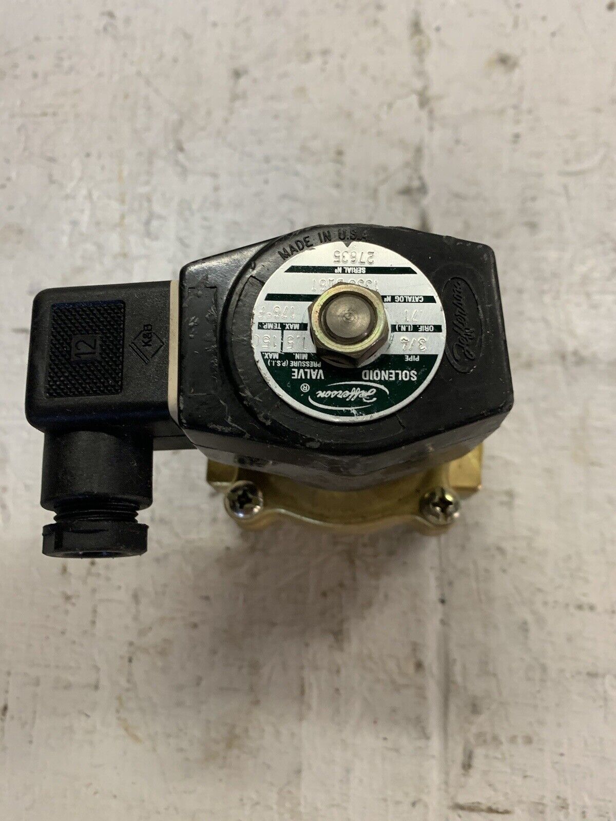 Jefferson Valves 1335 Series 3/4” Normally Closed Brass 2 Way Solenoid Valve