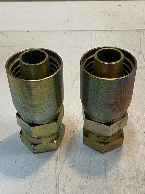 2 Qty of JJ201 Hydraulic Hose Crimp Fittings 5" H 38mm Thread 24mm ID (2 Qty)