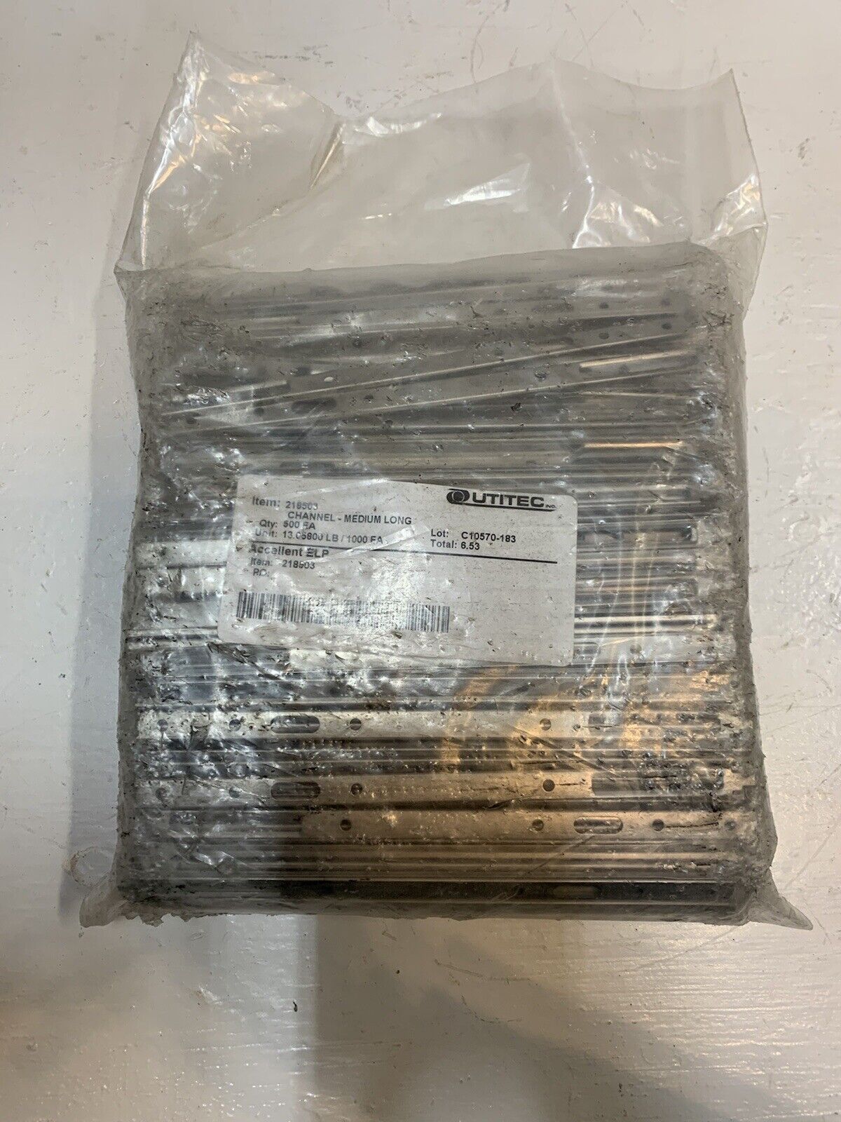 500 Pack of Utitec 218503 Channels - Medium Long 6.53 Accellent ELP C10570-183