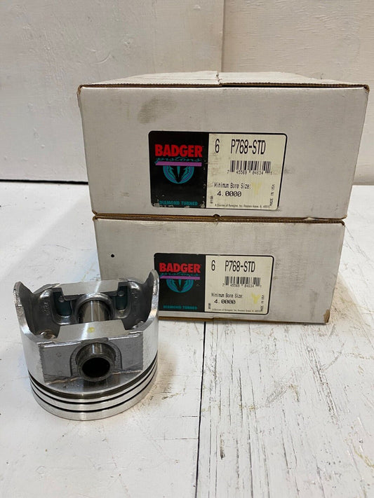 12 Badger Pistons P768 STD 4" Bore Size P768-STD (2 pack of 6)