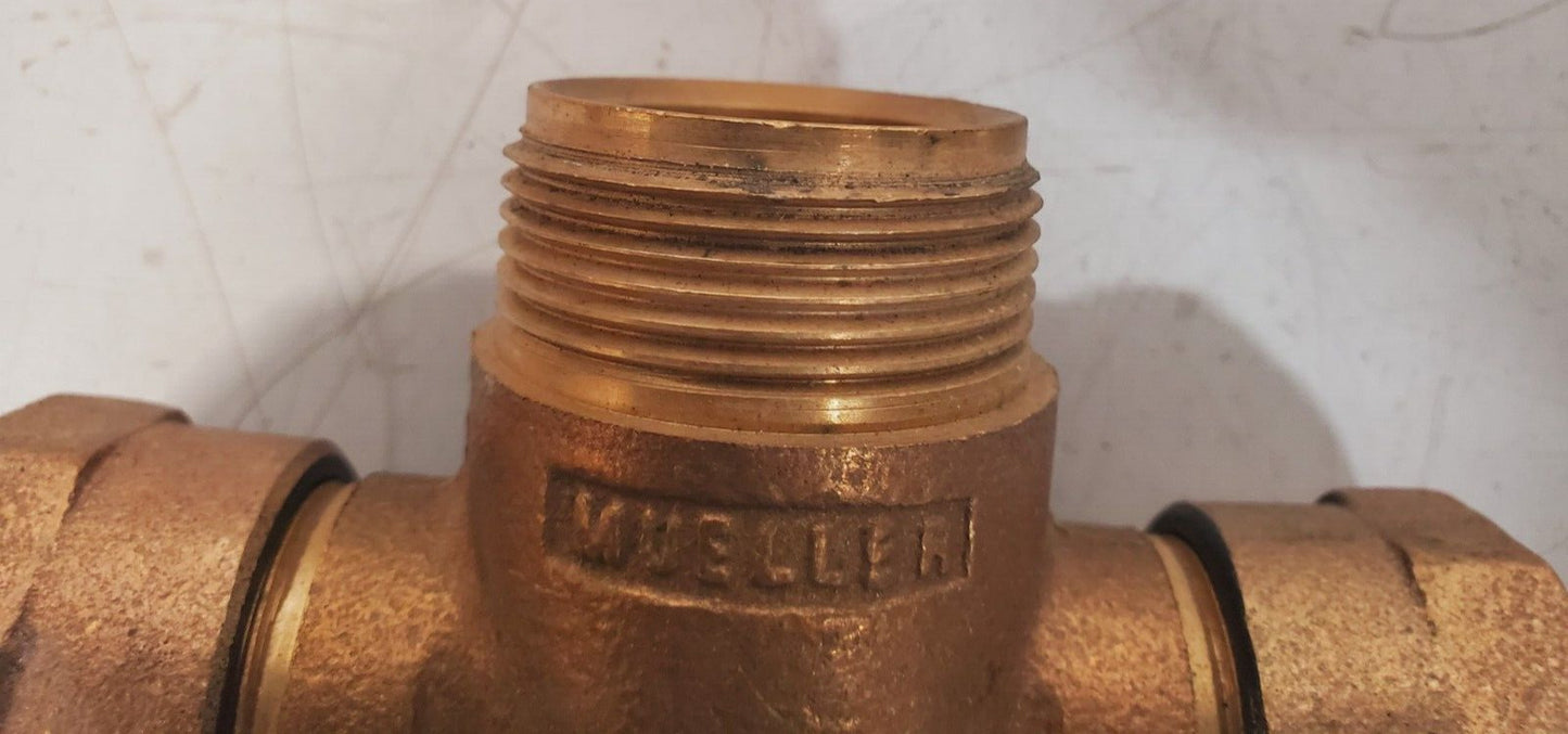 2 Qty. of Mueller Brass Service Tee 110 CTS Ends 3/4 x 3/4 x 1 | H-15381 (2 Qty)