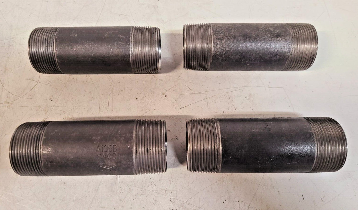 4 Quantity of Black Pipe Niples 1-3/4" x 5" | A106B | S40S | 011040308 (4 Qty)