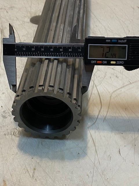 Spline Shaft 22-Spline 72mm OD 52mm ID 15" Long 2-3/4" Wide