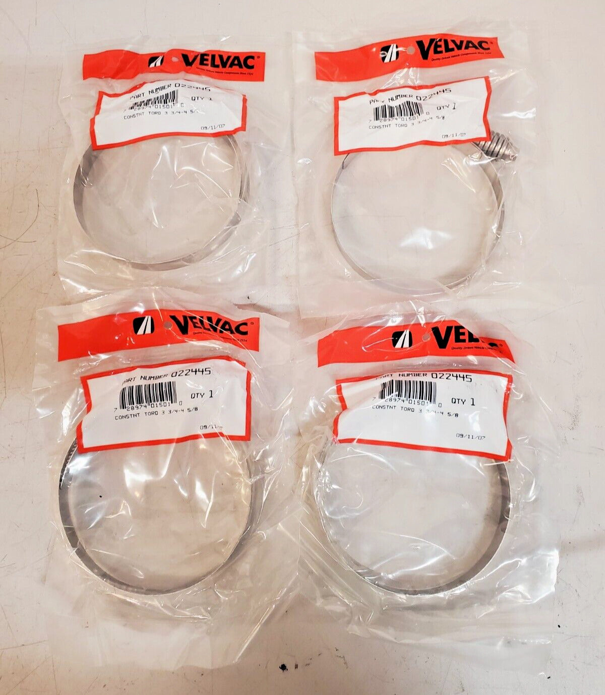 4 Qty. of Velvac Constant Torque Hose Clamps 3-3/4" - 4-5/8" | 022445 (4 Qty)