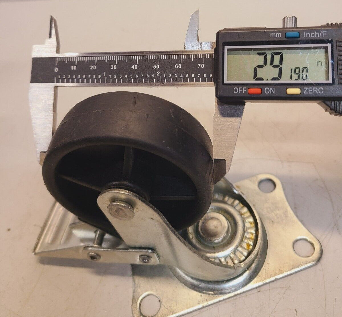 4 Quantity of Heavy Duty Plastic Casters with Brake 3" Diameter (4 Qty)