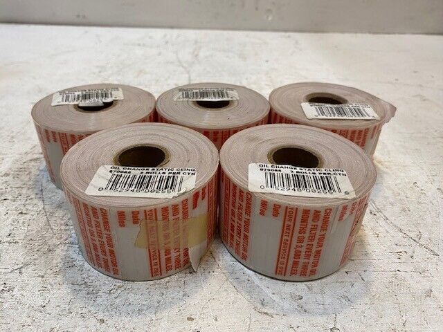 5 Quantity of Oil Change Static Cling Rolls 970065 3-1/4" Dia. (5 Quantity)