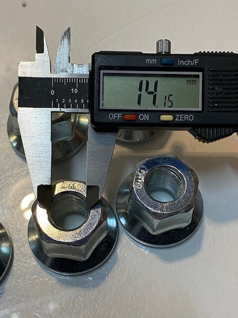 8 Qty of DMC Hex Flange Lug Nuts 14mm ID Thread 41mm OD 28mm Hex Dia. (8 Qty)