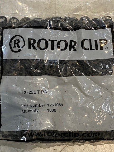 Bag of 1,000 Rotor Clips TX-25ST PA 13mm OD