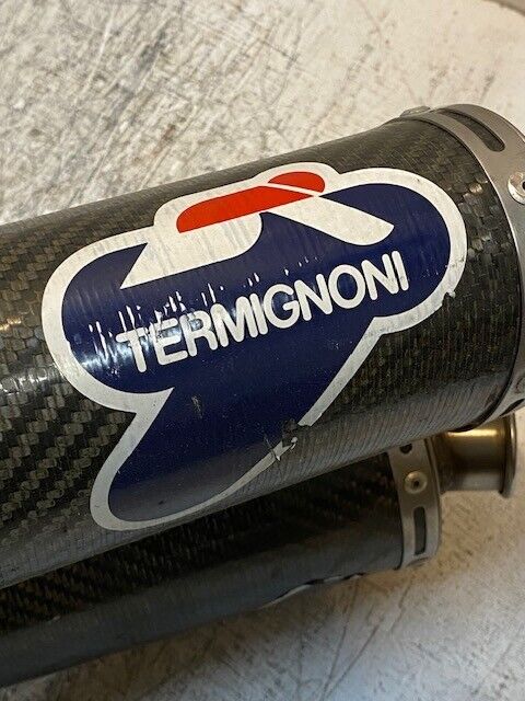 Termignoni Pair Oval Carbon Fiber Exhaust Silencers 45mm Bore 48mm Bore